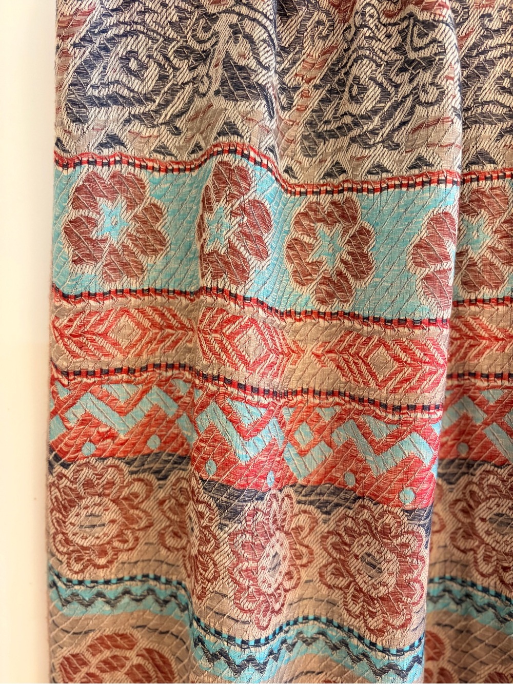Jerusalem 100% Cashmere Paisley Scarf Shawl Wrap Multicolor Fringe 60” - Picture 4 of 4